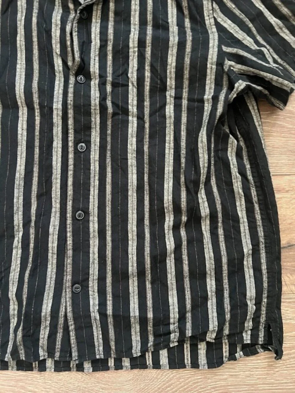 Banana Republic Linen Blend Striped Short Sleeve Shirt Size Large